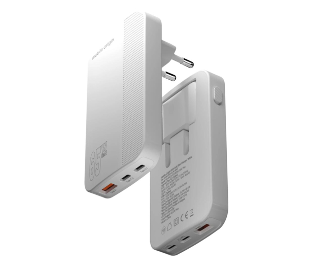 Mobile Origin 65W GaN III Slim Charger dual USB-C single USB-A white - 1275918 - zdjęcie